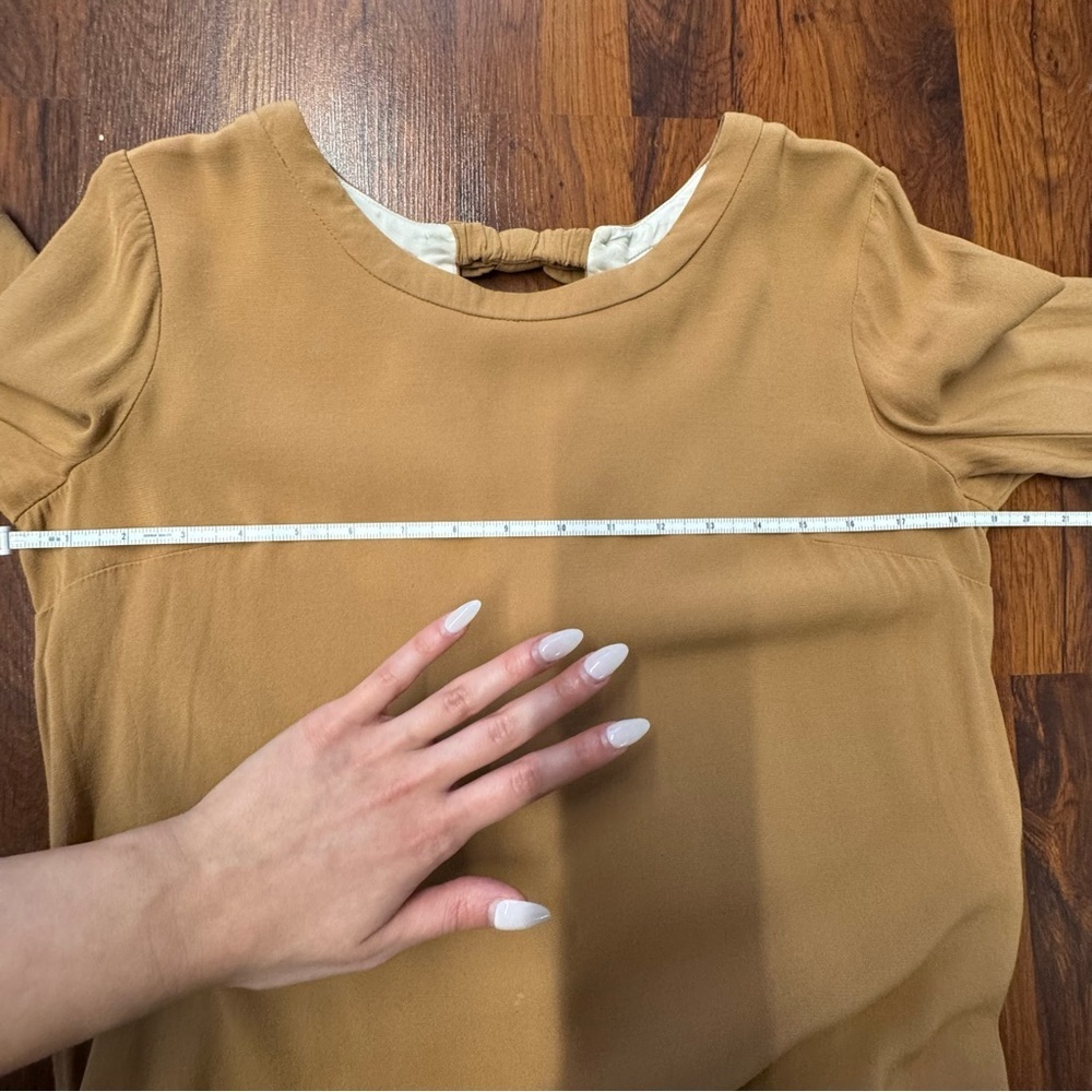 Sandro Paris Camel Tan |Silk Lined Dress |Small | - Picture 3 of 8